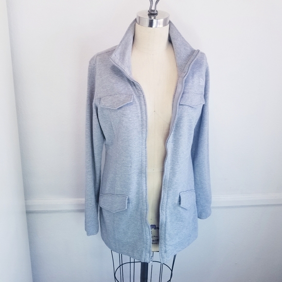 🌸 The North Face| Gray Jersey Cargo Jacket M‎ - Picture 2 of 11